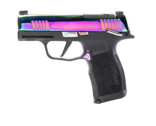 Sig P365X 9mm pistol with Rainbow optic ready slide.